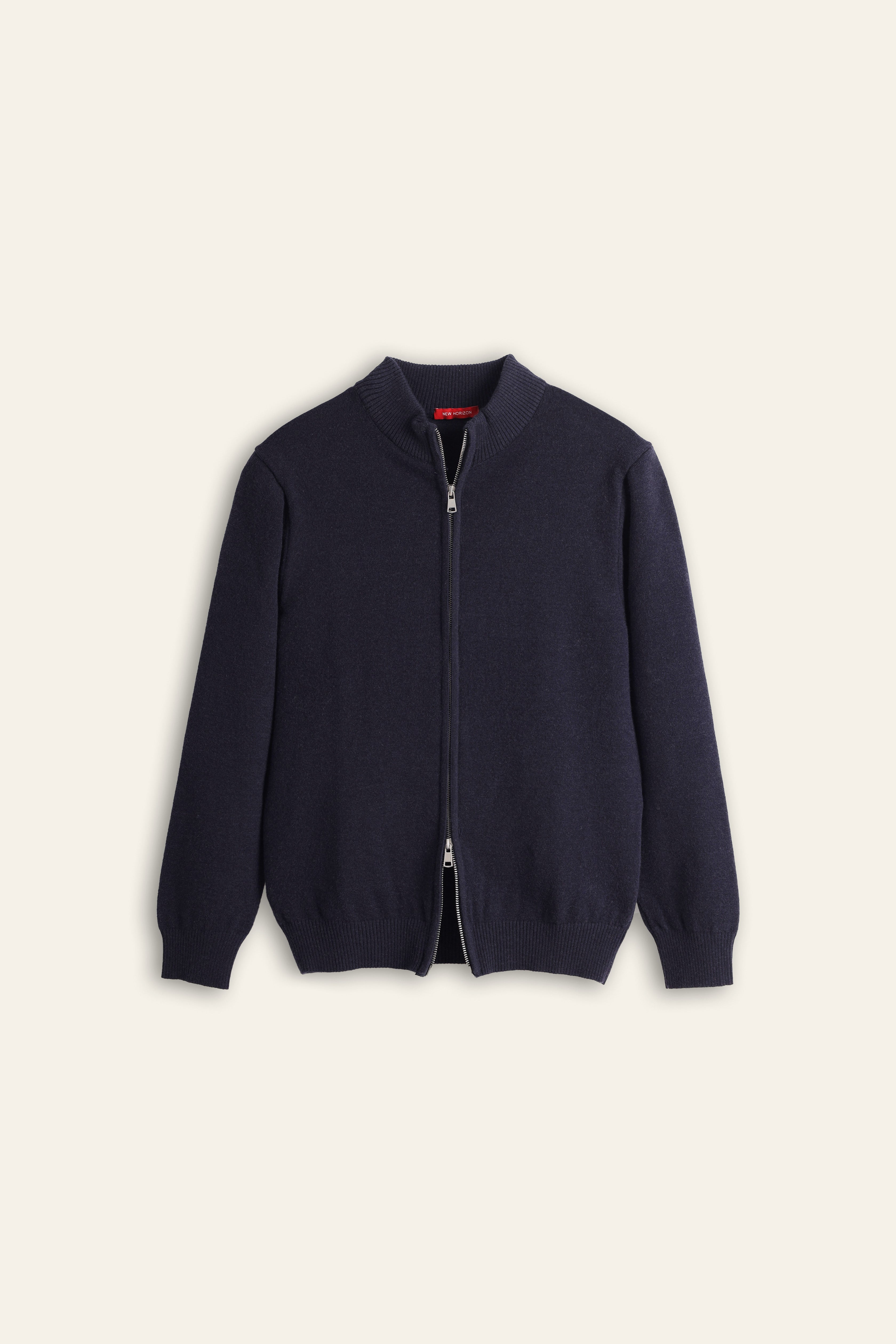 Wool Knitted Jacket - Navy